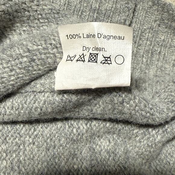 J Crew 100% Lambswool Sweater Mens Large 1/4 Zip Gray Mock Neck Preppy Academia - Picture 4 of 7